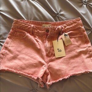 Sincerely Jules Pink Jean Shorts Distressed Vintage Style